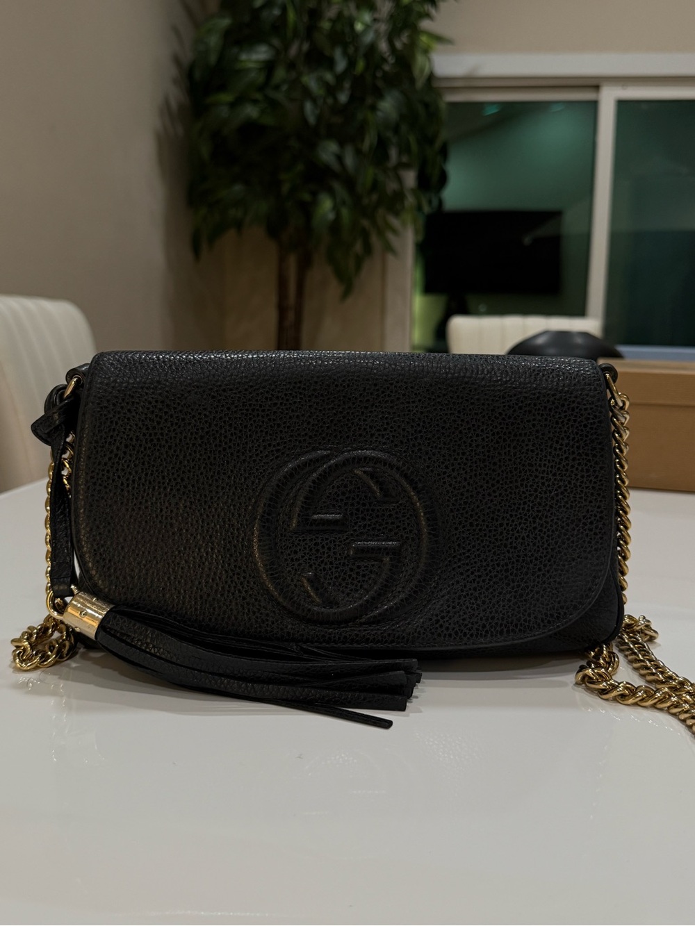 Gucci Soho Black Leather Chain Shoulder Bag